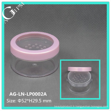 AG-LN-LP0002A nouveau Design AGPM plat conteneurs cosmétiques pour poudre libre avec fenêtre